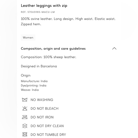 Genuine Leather Mango brand Pants/ Leggings in black with Zip Ankle Size 4 - Picture 2 of 6